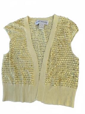 No Appt Necessary Silk Sequin Cropped Vest